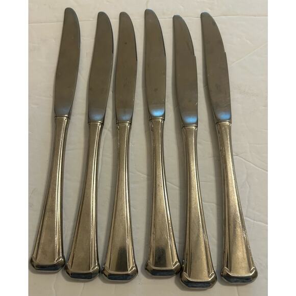 Vtg Oneida Maestro St Leger Aberdeen Stainless Flatware Dinner Knives Set Of 6 - Picture 1 of 6